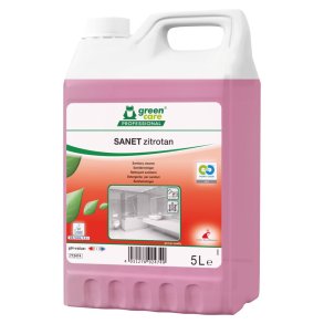 Sanitetsreng�ring, Green Care Professional SANET Zitrotan, 5 l, sur/kalkh�mmende, med farve og parfume