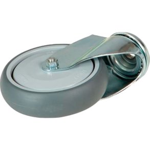 Hjul, Tina Trolleys, 32mm, �125mm, gr�, TPE gummi/PP, uden bremse, drejeligt *Denne vare tages ikke retur*