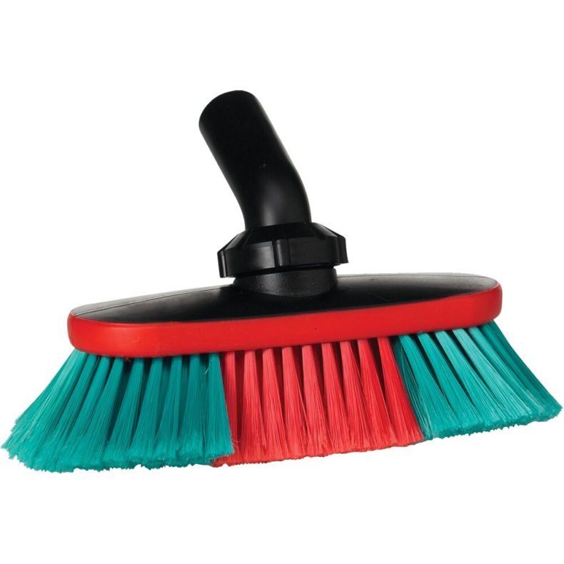 Autob�rste med vandgenneml�b, Vikan, sort, polyester/PP, 25 cm, justerbart b�rstehoved, bl�d, spaltet