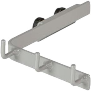 Krogebeslag, Tina Trolleys, 170x220x30mm, gr�, pulverlakeret st�l, med 3 kroge *Denne vare tages ikke retur*