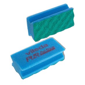 Skuresvamp, Vileda PurActive High, 15x7x6,5cm, bl�, PU, fin skureeffekt, ridsefri