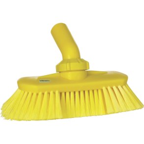 Drejeledsb�rste med vandgenneml�b, Vikan, gul, polyester/PP/rustfrit st�l, 24 cm, bl�d, spaltet *Denne vare tages ikke retur*