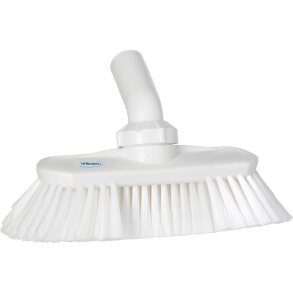 Drejeledsb�rste med vandgenneml�b, Vikan, hvid, polyester/PP/rustfrit st�l, 24 cm, bl�d, spaltet