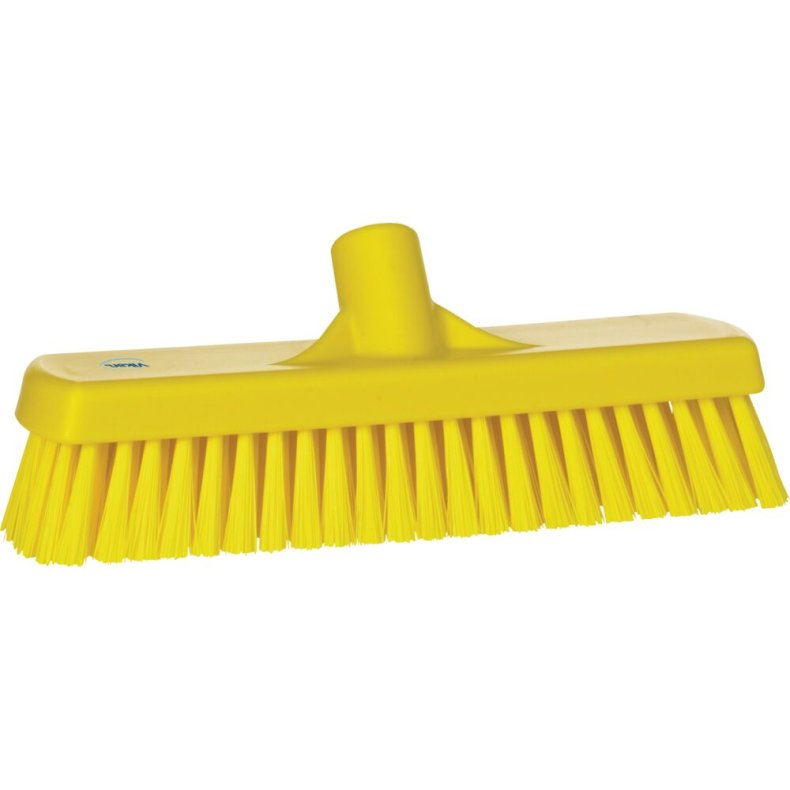 Gulv- og v�gvaskeb�rste, Vikan, 30,5x8,5x11,5cm, gul, polyester/PP/rustfrit st�l, 30,5 cm, stiv *Denne vare tages ikke retur*