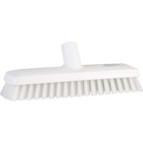 Gulvskrubbe med vandgenneml�b, Vikan, 27x7,5x10cm, hvid, polyester/PP/rustfrit st�l, 27 cm, medium