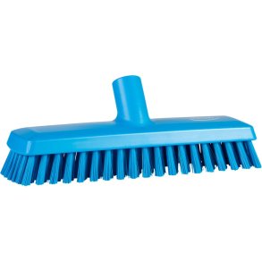 Gulvskrubbe med vandgenneml�b, Vikan, 27x7,5x10cm, bl�, polyester/PP/rustfrit st�l, 27 cm, medium