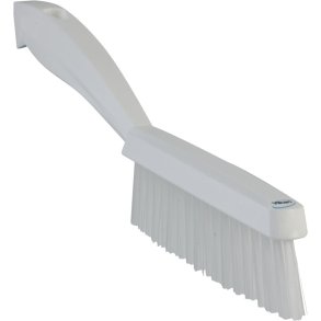 H�ndb�rste, Vikan, 30x2x7cm, hvid, polyester/PP/rustfrit st�l, meget stiv *Denne vare tages ikke retur*