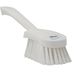 H�ndb�rste, Vikan, 27x7x8,5cm, hvid, polyester/PP/rustfrit st�l, bl�d, spaltet