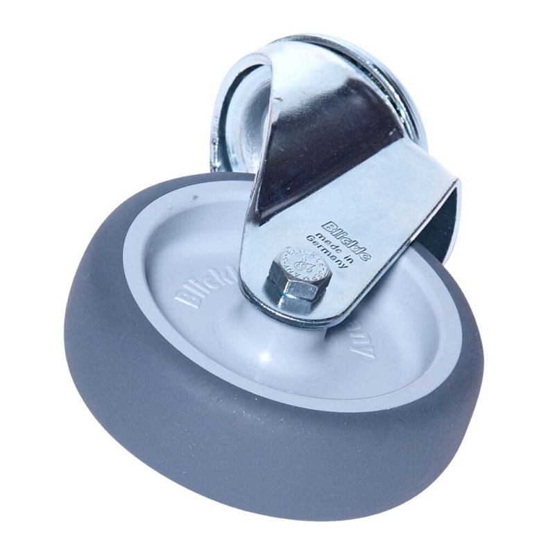 Hjul, Tina Trolleys, 32mm, �100mm, gr�, TPE gummi/PP, uden bremse, svingbart *Denne vare tages ikke retur*