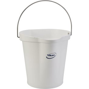 Spand til f�devarer, Vikan, 31,8x32,5cm, 12 l, hvid, PP/rustfrit st�l, med h�ldetud