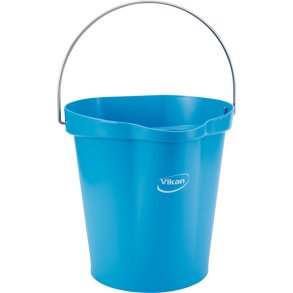 Spand til f�devarer, Vikan, 31,8x32,5cm, 12 l, bl�, PP/rustfrit st�l, med h�ldetud