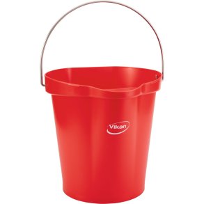 Spand til f�devarer, Vikan, 31,8x32,5cm, 12 l, r�d, PP/rustfrit st�l, med h�ldetud