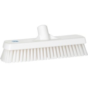 Gulv- og v�gvaskeb�rste, Vikan, 30,5x8,5x11cm, hvid, polyester/PP/rustfrit st�l, 30,5 cm, stiv