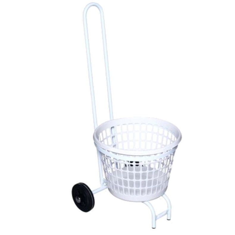 Vaskerivogn, 560x450x1060mm, 32 l, hvid, plast/pulverlakeret st�l/gummi, med h�ndtag, 2 hjul og st�tteben, rund *Denne vare tages ikke retur*