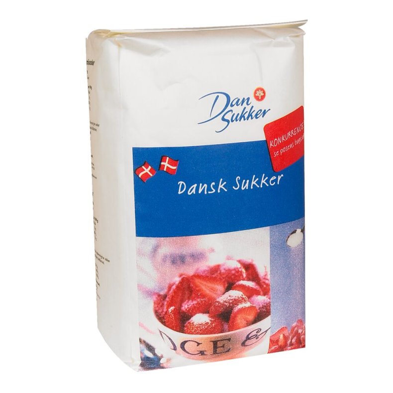 Sukker, Dansukker, st�dt, 2 kg