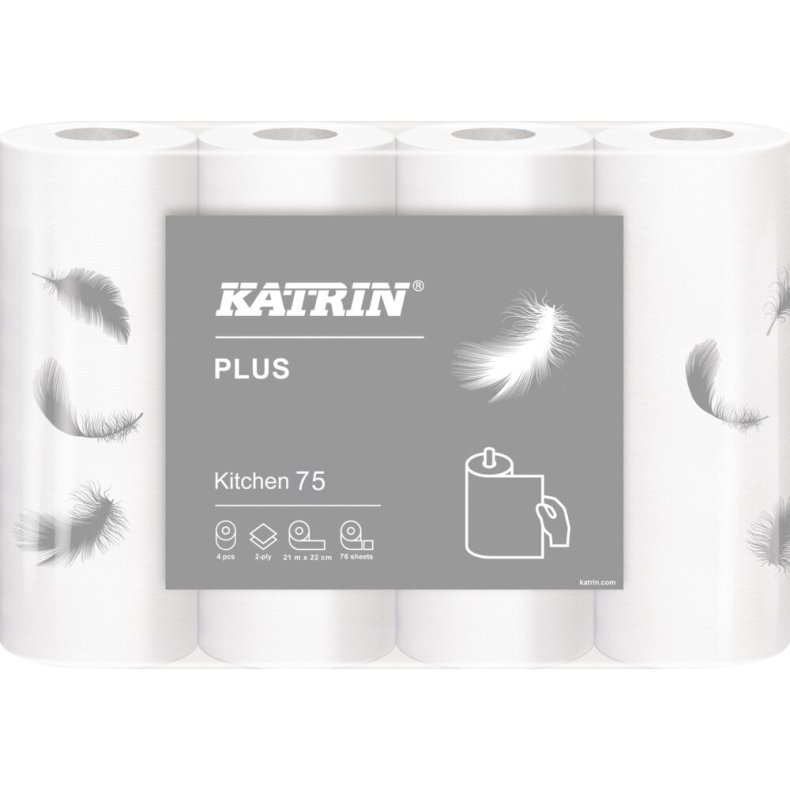 K�kkenrulle, Katrin Plus, 2-lags, 21m x 22cm, �10,8cm, hvid, nyfiber