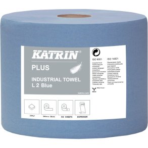 V�rkstedsrulle, Katrin Plus, 2-lags, 350m x 26cm, �26,5cm, bl�, nyfiber