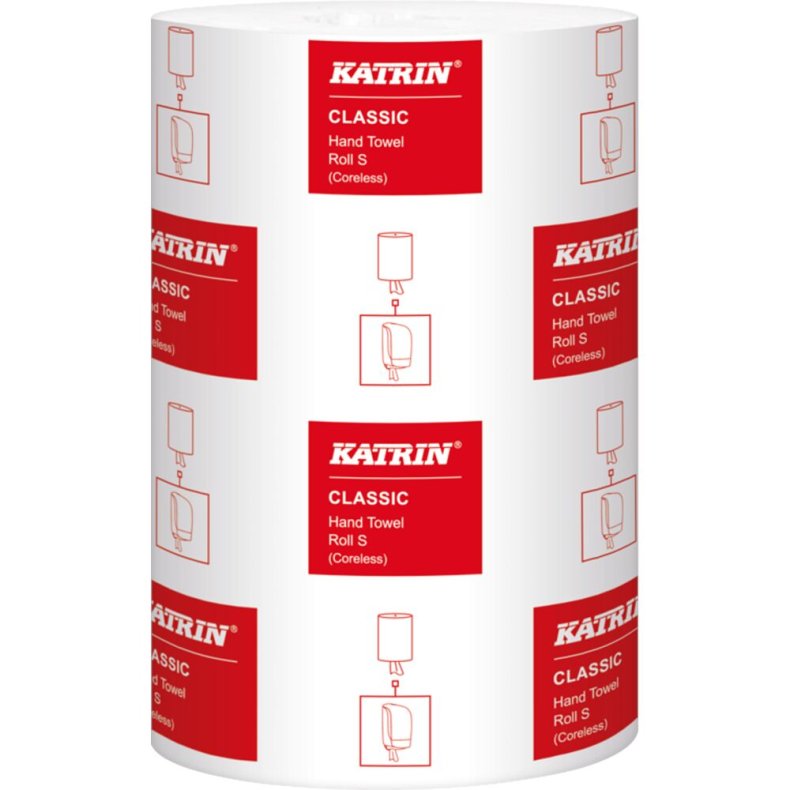 H�ndkl�derulle, Katrin Classic, 1-lags, Mini, 116m x 20,5cm, �13cm, hvid, blandingsfibre, uden hylse