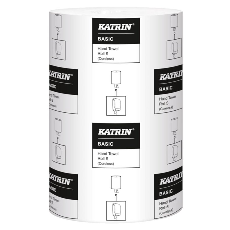 H�ndkl�derulle, Katrin Basic, 1-lags, Mini, 100m x 20,5cm, �13cm, ubleget, genanvendt papir, uden hylse