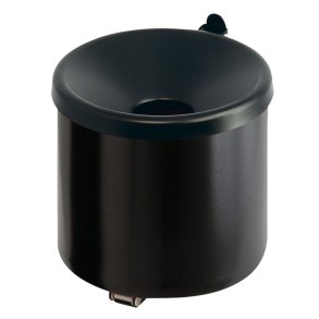 Askeb�ger, V-Part, sort, pulverlakeret st�l/rustfrit st�l, 2 l, selvslukkende, forberedt til v�gmontering inkl. materiale til montering