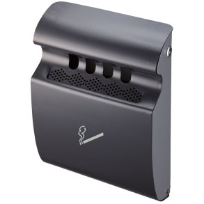 Askeb�ger, V-Part, gr�, pulverlakeret st�l, 3 l, med metal inderspand, ildd�mpende, forberedt til udend�rs v�gmontering inkl. materiale til montering og n�gle