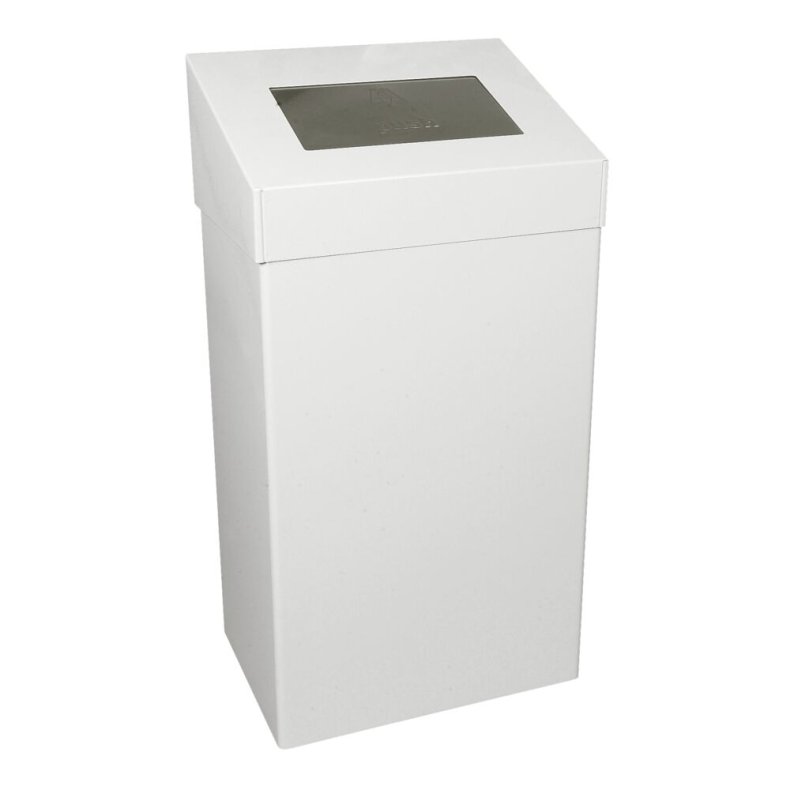 Affaldsspand, V-Part, hvid, epoxylakeret aluminium, 18 l, forberedt til v�gmontering inkl. materiale til montering, ildd�mpende, til tungt affald *Denne vare tages ikke retur*