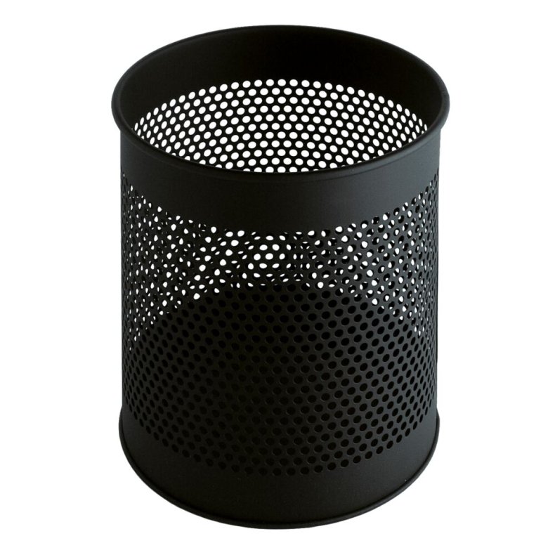 Papirkurv, V-Part, sort, st�l, 15 l *Denne vare tages ikke retur*