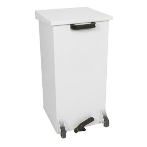 Pedalspand, Carro-Line Mobile Carro-Kick, hvid, epoxylakeret aluminium, 55 l, med soft close l�g, ildd�mpende *Denne vare tages ikke retur*