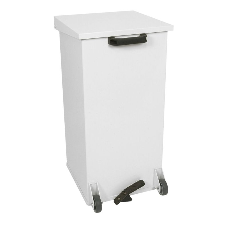 Pedalspand, Carro-Line Mobile Carro-Kick, hvid, epoxylakeret aluminium, 55 l, med soft close l�g, ildd�mpende *Denne vare tages ikke retur*