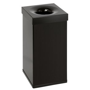 Brandh�mmende affaldsspand, Carro-Line Carro-flame, sort, aluminium, 110 l, brandsikker, til tungt affald