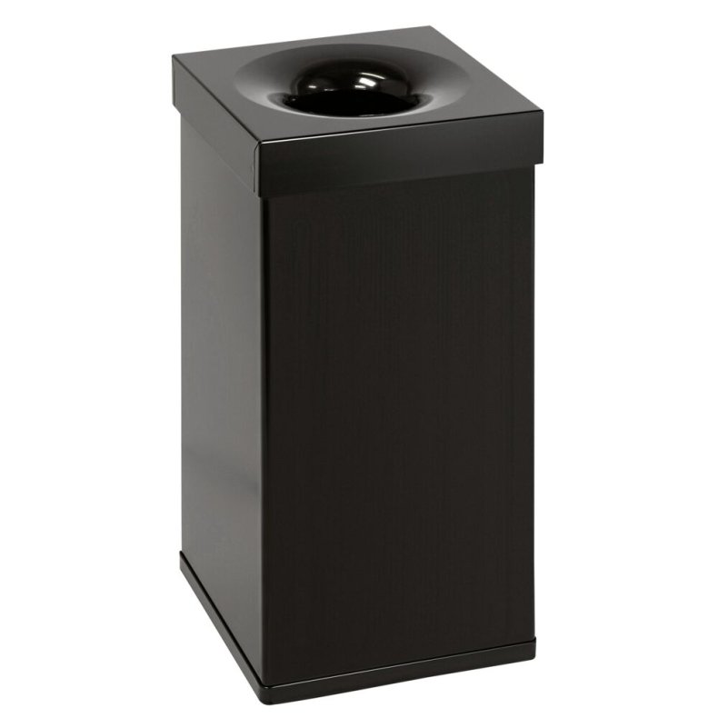 Brandh�mmende affaldsspand, Carro-Line Carro-flame, sort, aluminium, 110 l, brandsikker, til tungt affald