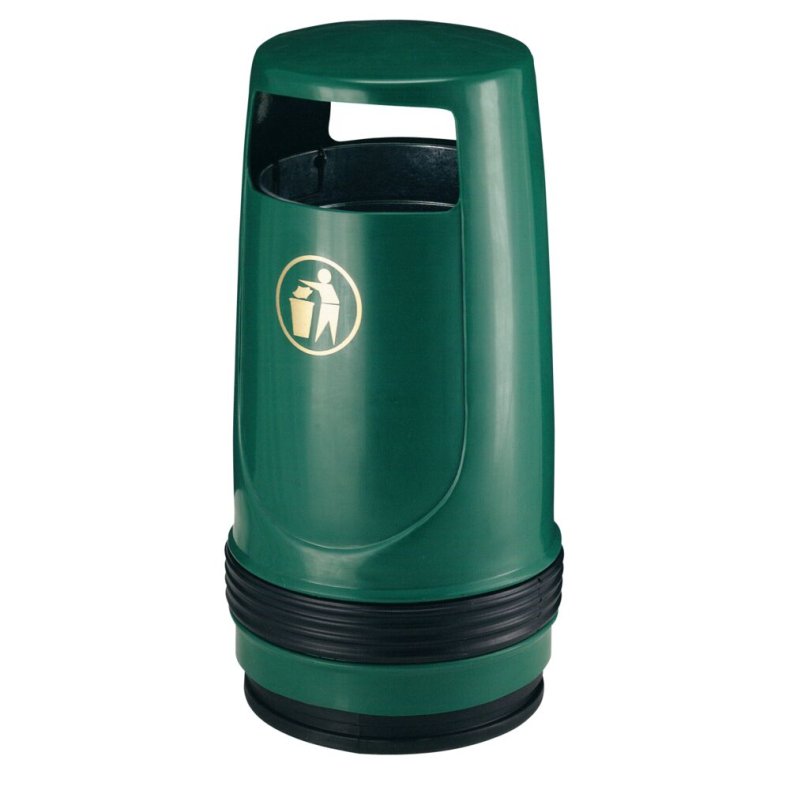 Affaldsspand, Merlin, gr�n, PP, 90 l, udend�rs, med inderspand i metal, n�gle, UV-resistent, til tungt affald og udend�rs, forberedt til jordmontering inkl. materiale til montering *Denne vare tages ikke retur*