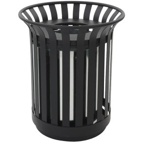 Udend�rs affaldsspand, V-Part, sort, st�l, 69 l, inderspand i metal, ildd�mpende, til udend�rs og tungt affald, forberedt til jordmontering