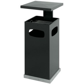 Affaldsspand, med askeb�ger, V-Part, antracit, galvaniseret st�l/pulverlakeret st�l, 70 l, med metal inderspand, brandsikker, udend�rs, forberedt til jordmontering inkl. materiale *Denne vare tages ikke retur*