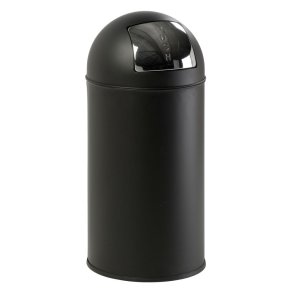Affaldsspand, EKO, sort mat, metal, 40 l, inderspand i metal, med push l�g, ildd�mpende