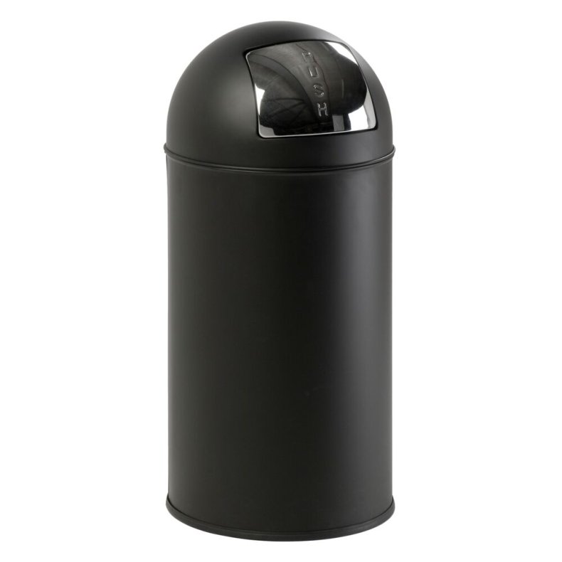 Affaldsspand, EKO, sort mat, metal, 40 l, inderspand i metal, med push l�g, ildd�mpende