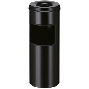 Affaldsspand, med askeb�ger, V-Part, sort, pulverlakeret st�l, 30 l, selvslukkende
