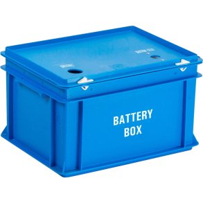 Batteriboks, V-Part, bl�, plast, 2-rums, 20 l, risikoaffald, 2 rum, til kildesortering og tungt affald