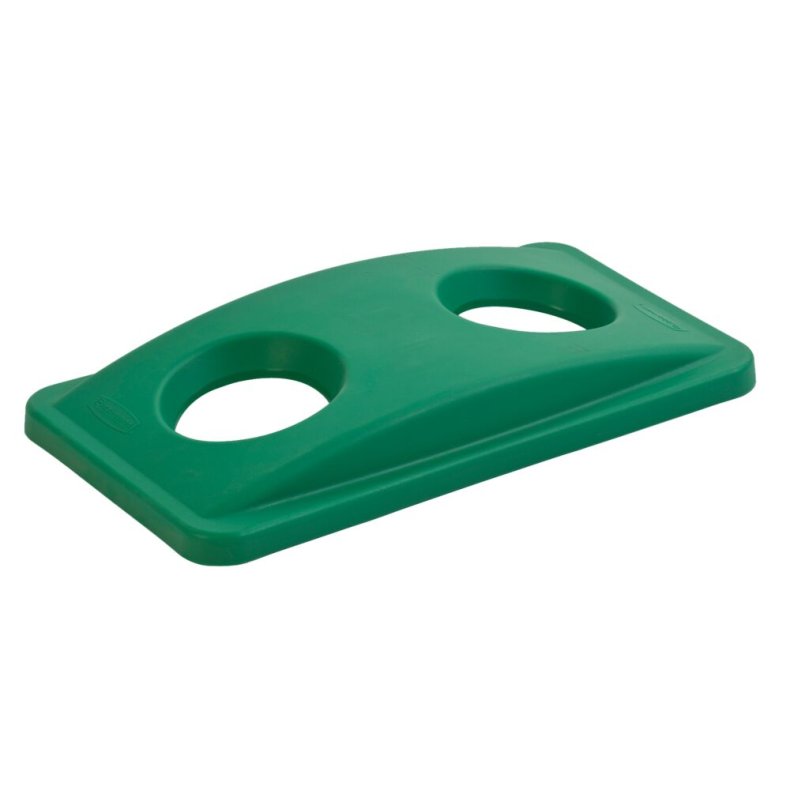 L�g, Rubbermaid Slim Jim, gr�n, PE, med 2 huller, til kildesortering af flasker, d�ser og kopper/glas *Denne vare tages ikke retur*