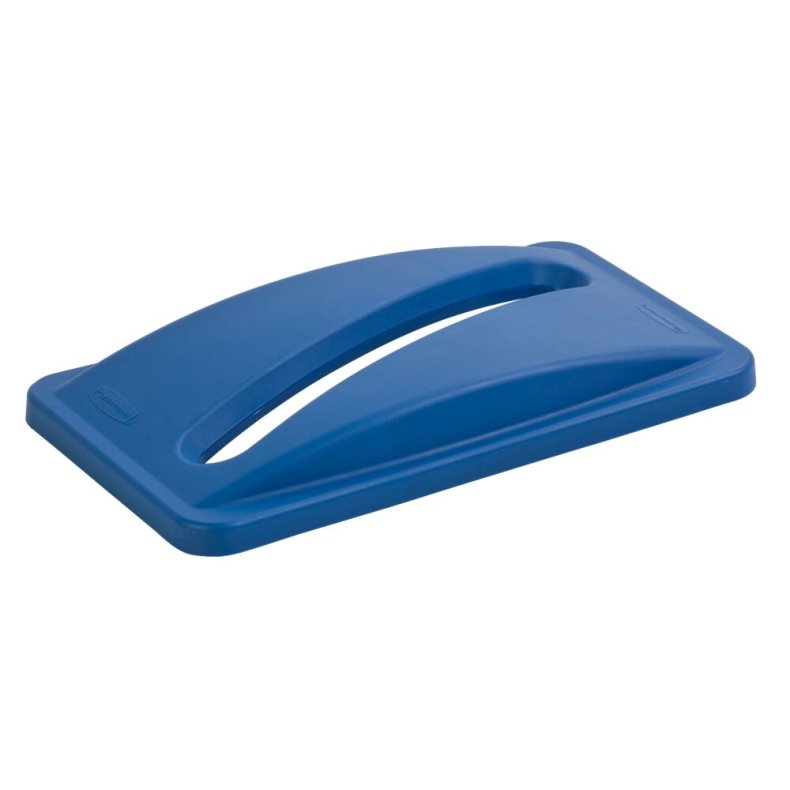 L�g, Rubbermaid Slim Jim, bl�, PE, med indkast til papir, til kildesortering *Denne vare tages ikke retur*