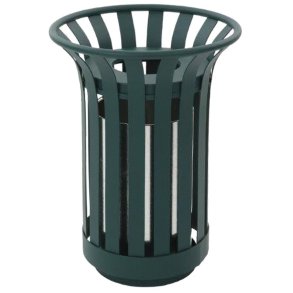 Udend�rs affaldsspand, V-Part, gr�n, st�l, 40 l, rund, medium. inderspand i metal, ildd�mpende, til udend�rs og tungt affald, forberedt til jordmontering *Denne vare tages ikke retur*