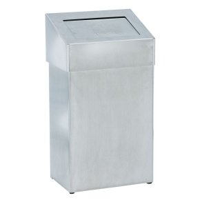 Affaldsspand, V-Part, st�l, rustfrit st�l, 18 l, forberedt til v�gmontering inkl. materiale til montering, ildd�mpende, til tungt affald *Denne vare tages ikke retur*