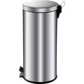 Pedalspand, V-Part, gr�, st�l, 30 l, med inderspand i plast