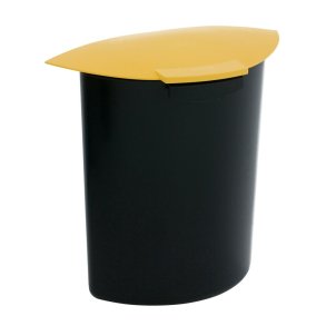 Indsats, V-Part, gul, plast, 6 l, med l�g, til rund papirkurv, kildesortering *Denne vare tages ikke retur*