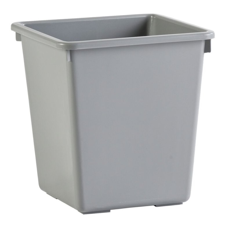 Papirkurv, V-Part, gr�, plast, 27 l, kildesortering mulig, til tungt affald