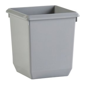 Papirkurv, V-Part, gr�, plast, 21 l, kildesortering mulig, til tungt affald