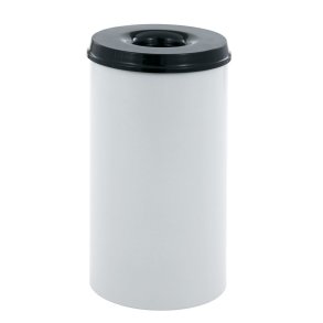 Brandh�mmende affaldsspand, V-Part, alu, pulverlakeret st�l, 110 l, med sort l�g, brandsikker *Denne vare tages ikke retur*