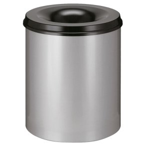Brandh�mmende affaldsspand, V-Part, alu, pulverlakeret st�l, 80 l, med sort l�g, brandsikker *Denne vare tages ikke retur*