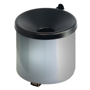 Askeb�ger, V-Part, gr�, pulverlakeret st�l/rustfrit st�l, 2 l, selvslukkende, forberedt til v�gmontering inkl. materiale *Denne vare tages ikke retur*