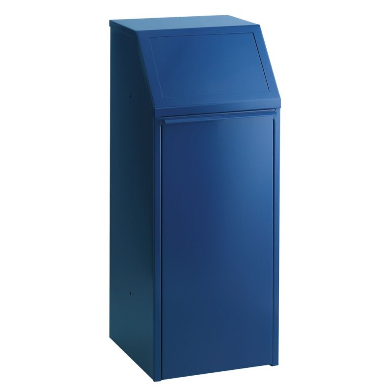 Affaldsspand, V-Part, bl�, galvaniseret st�l/pulverlakeret st�l, 70 l, med inderspand i metal, ildd�mpende